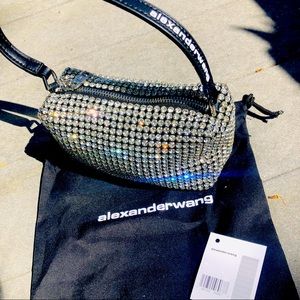 ALEXANDER WANG Wangloc Rhinestone Pouch Bag Purse